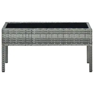 Berkfield Garden Table Grey 75x40x37 cm Poly Rattan