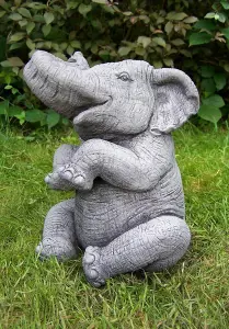 Stunning Trunk-Up Large Elephant Garden Ornament