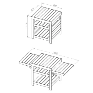 Waltons Pressure Treated BBQ Pizza Oven Outdoor Table