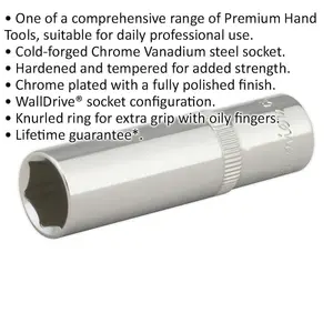 Premium 13mm Forged Steel Deep Drive Socket for 3/8" Square Drive