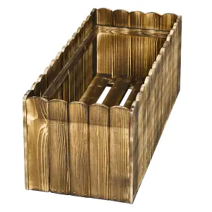 Outsunny 70L Wooden Rectangle Garden Flower Raised Bed Pot 80L x 33W x 30H cm