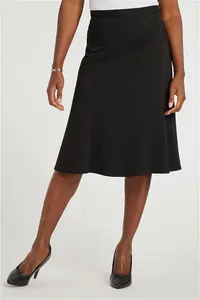 Bonmarche Black Ladies Smart Ponte Flippy Skirt, Size: 26