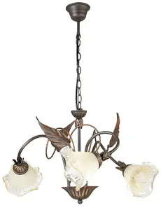 Luminosa AUTUNNO 3 Light Multi Arm Pendant Ceiling Light Brown 60x40cm