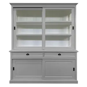 Jacksonport Display Cabinet Light Grey/White