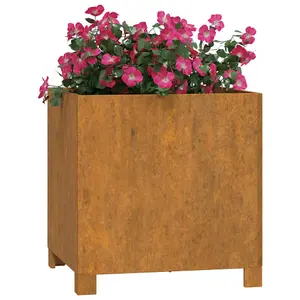 Berkfield Planter with Legs Rusty 42x40x43 cm Corten Steel