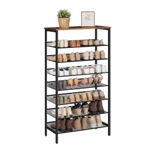 8-Tier Simple Wire Mesh Shoe Rack Storage Organizer