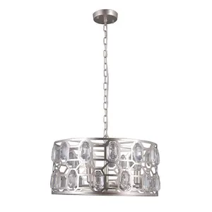 Luminosa Modern Hanging Pendant Champagne Silver 6 Light , E14