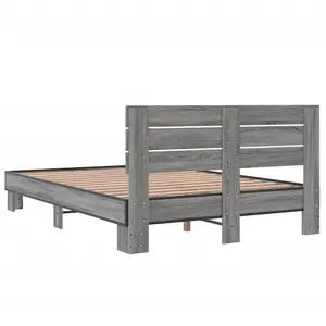 Berkfield Bed Frame without Mattress Grey Sonoma 135x190 cm Double