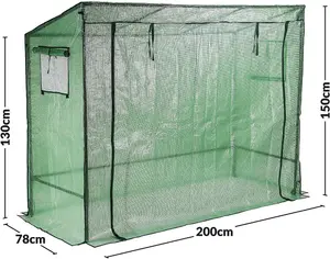 Walk-in Greenhouse 200x78x130/150cm - Tomato Greenhouse with Roll-up Door & 2 Windows