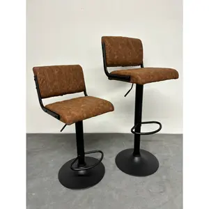 Cholet Puttney Height Adjustable Swivel Bar Stool (Set of 2) Brown