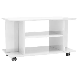 Berkfield TV Cabinet with Castors High Gloss White 80x40x40 cm Engineered Wood