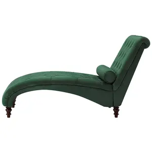 Velvet Chaise Lounge Dark Green MURET