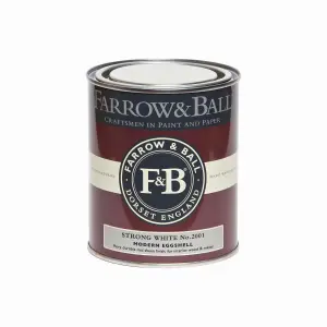 Farrow & Ball Modern Strong White No.2001 Eggshell Paint, 750ml