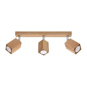 Keke Wood Bronze 3 Light Classic Ceiling Light