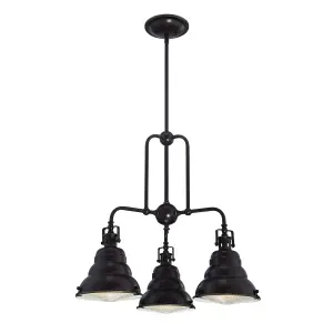 Elstead Eastvale 3 Light Pendant Bar Chandelier Light Palladian Bronze, E27