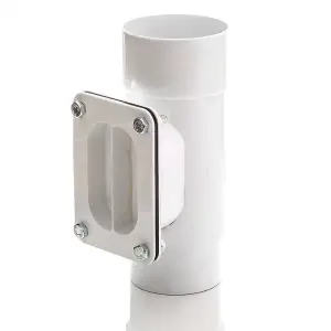 Round Plastic Downpipe Access Pipe - White