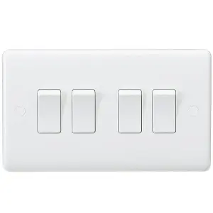 MLA Knightsbridge Curved Edge 10AX 4 Gang 2-Way Switch - CU4100