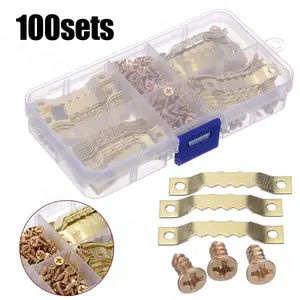 100 Pack Picture Hangers Kits Frame Hardware with Hooks For Art Painting Crafts