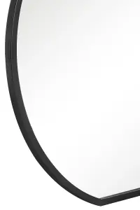 MirrorOutlet The Circulus Black Framed Flat Bottom Circular Garden Wall Mirror 126CM X 120CM