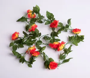 Best Artificial 7ft Red-Yellow Silk Rose Garland decoration - perfect from home, office or events