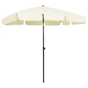 Berkfield Beach Umbrella Sand Yellow 200x125 cm