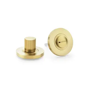 Alexander & Wilks Reeded Thumbturn and Release - Satin Brass PVD