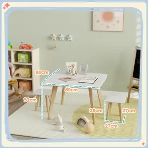 AIYAPLAY 3 Pieces Kids Table and Chair Set for Playroom, Bedroom