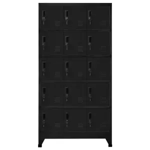 Berkfield Locker Cabinet Black 90x40x180 cm Steel