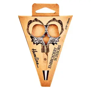 Scissors: Embroidery: Floral Design: 9.5cm or 3.75in