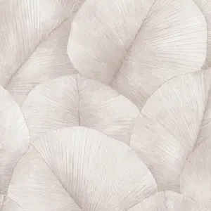 Galerie Kumano Pink Textured Palm Leaf  Wallpaper