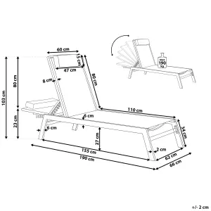 Sun Lounger Metal White CATANIA