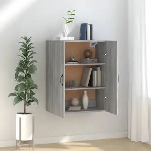 Berkfield Hanging Cabinet Grey Sonoma 69,5x34x90 cm Engineered Wood