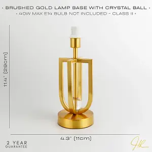 Eye Catching Brushed Gold Plated Metal Table Lamp Base with Four Pillar Design