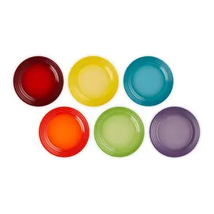 Rainbow Collection 22cm Stoneware Salad/Dessert Plate (Set of 6)