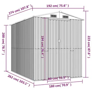 6 ft. W x 9 ft. D Galvanised Steel Apex Garden Shed