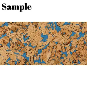 Sample: Beautiful Cork Wall Panels - Blue - 1 Stripe - 30cm x 5cm (11.81in x 1.96in)