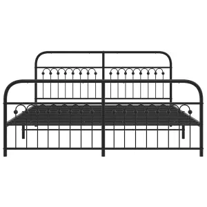 Berkfield Metal Bed Frame without Mattress with Footboard Black 183x213cm