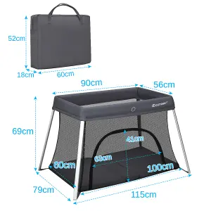 Costway Foldable Baby Crib Lightweight Mesh Toddler Activity Nursery Center