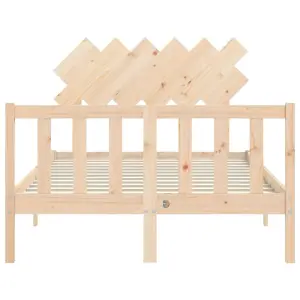 Berkfield Bed Frame with Headboard Small Double Solid Wood