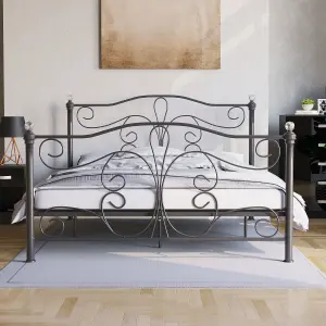 Vida Designs Chicago Black 5ft King Size Metal Bed Frame