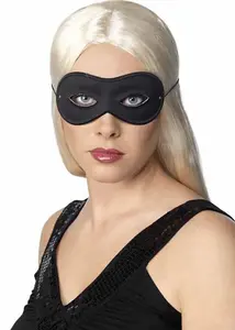 BLACK MASQUERADE DOMINO FACE EYE MASK COSTUME PARTY FANCY DRESS