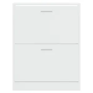 Shoe Cabinet High Gloss White 63x24x81 cm Engineered Wood