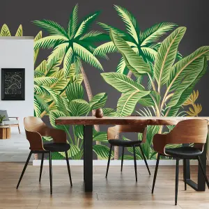 Origin Murals Tropical Palm Trees Black Matt Smooth Paste the Wall 300cm wide x 240cm high