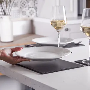 Faux Leather Placemats & Coaster Table Set - 12 Piece