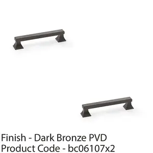 2 PACK - Chunky Square Pull Handle - Dark Bronze 128mm Centres SOLID BRASS Drawer Door