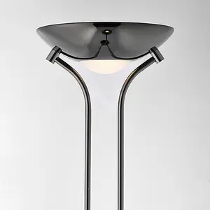 Luminosa Rome Mother and Child Floor Lamp Black Chrome, Opal Glass, E27