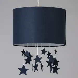 Litecraft Stars Mobile Easy Fit Navy Glow Kids Lamp Shade