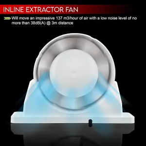 Blauberg 100 mm - 4 inch Diameter Complete Bathroom Fan Kit with run on timer