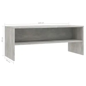 Berkfield TV Cabinet Concrete Grey 100x40x40 cm Engineered Wood