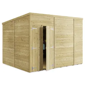 BillyOh Switch Tongue and Groove Pent Wooden Shed - 10x8 Windowless - 15mm Thickness